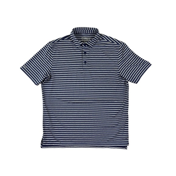 IBKÜL Men Blue‎ Striped Short Sleeve Pullover Polo Shirt Sz M UPF 50+ - Picture 1 of 7